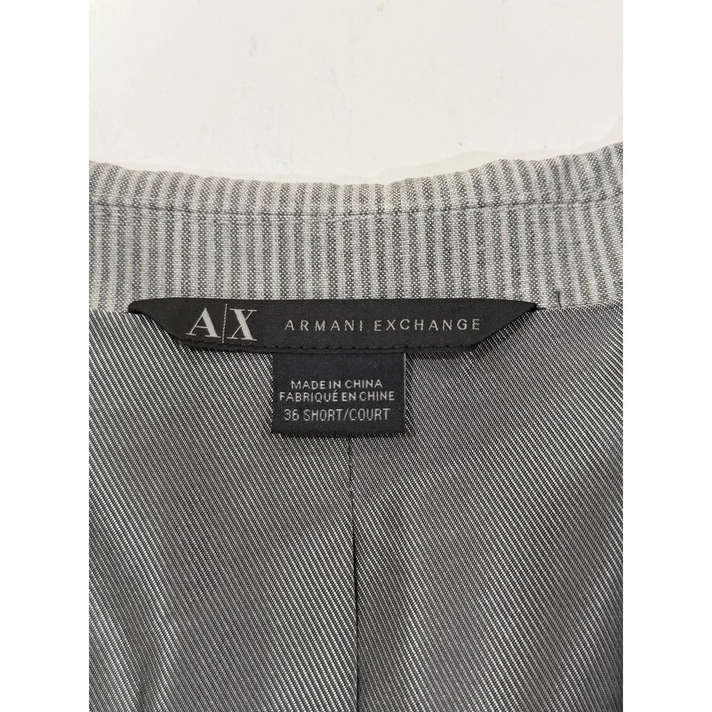 Armani Exchange Men Grey Striped Blazer Jacket 36 Short European Fabric Slim